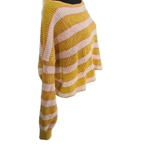 Free People Womens Just My Stripe Oversized Long Sleeve Ribbed Sweater M - Picture 4 of 14